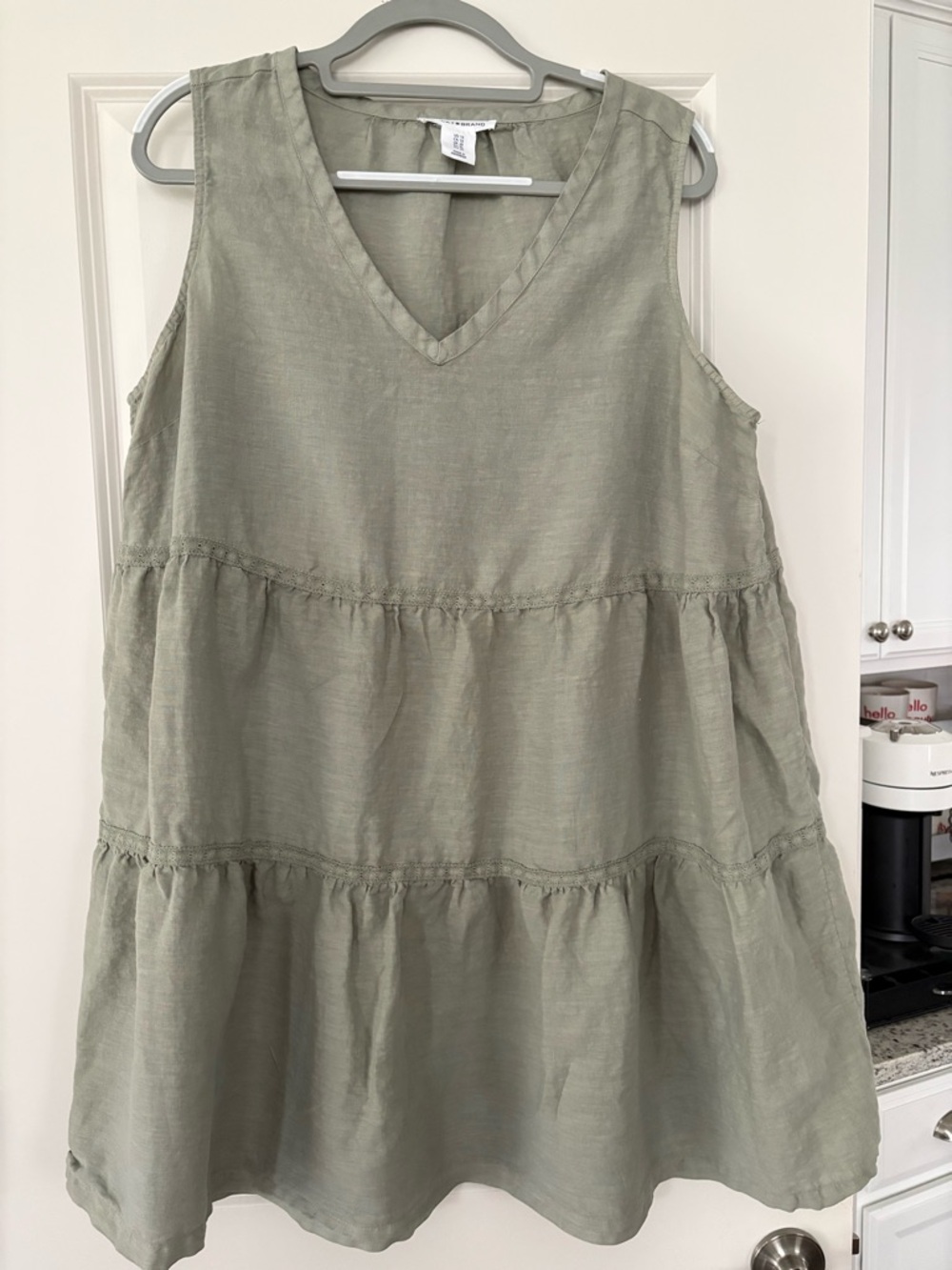 Lucky Brand  Tiered V-Neck  Dress in Sage